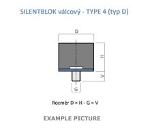 Silentblok 15x8 M4x10   NR55 ShA