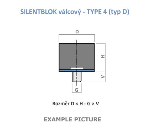 Silentblok 70x55 M12x37   55 ShA (1534)