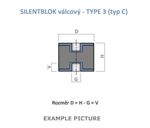 Silentblok 100x60 M16   55 ShA (1534)