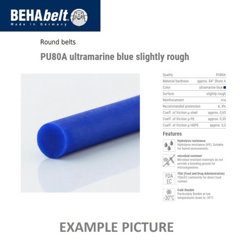 řemen kruh. 04,0 - PU80A-84ShA UBSR Beha