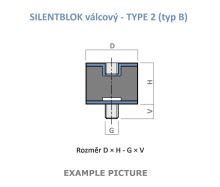 Silentblok 15x10 M4x13   NR55 ShA