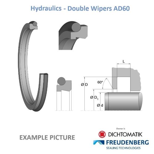 stír.kr. 63x69,8/5 AD60 PTFE/NBR DIN