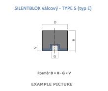 Silentblok 12x10 M5   NR55 ShA