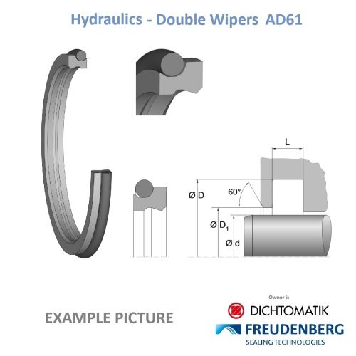 stír.kr. 55x63,8/6,3 AD61 PTFE/NBR DIN