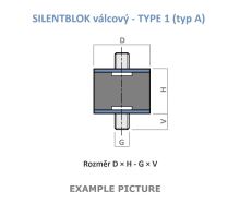 Silentblok 15x8 M4x10   NR55 ShA